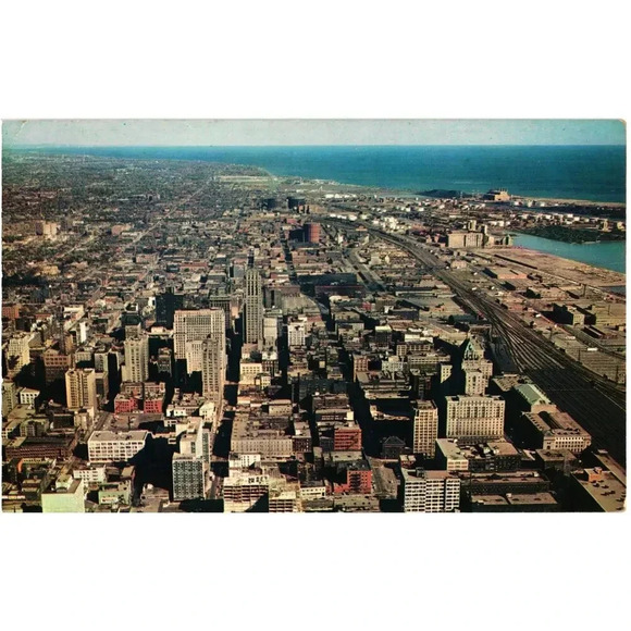 American Vintage Other - Toronto Ontario Canada Aerial View of Downtown Toronto Looking East Harbour